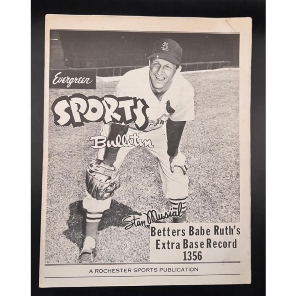RARE 1963 Evergreen Sports Bulletin Stan Musial Magazine Stan The Man Cardinals
